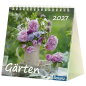 Preview: Tischkalender „Gärten“ 2027 mit stimmungsvollem Gartenmotiv und Bibelvers