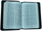 Preview: *Pocketbibel, Leder, schwarz, Goldschnitt, Schutzklappen, 10,4 x 15,7 x 2,3 cm