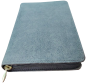 Preview: *Pocketbibel, Leder, braun/grau, Goldschnitt, Reißverschluss, 10,5 x 15,0 x 2,3 cm