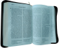 Preview: *Pocketbibel, Leder, braun/grau, Goldschnitt, Reißverschluss, 10,5 x 15,0 x 2,3 cm