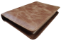 Preview: *Pocketbibel, Leder „Unique Toffee“, hellbraun, Goldschnitt, Schutzklappen, 10,6 x 15,8 x 2,3 cm