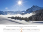 Preview: Schweizer Bildkalender mit Bergmotiven, Landschaftsaufnahmen und Bibelversen als Wandkalender im Querformat.