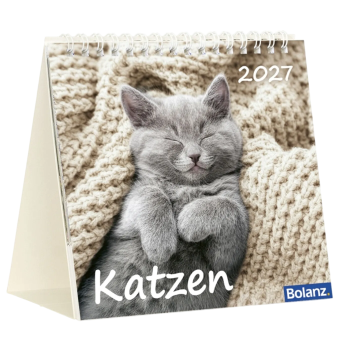 Katzenkalender 2027 mit entspannter Katze und Bibelvers