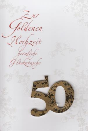 *Faltkarte, Elberf. Bibelvers, „Goldene Hochzeit“