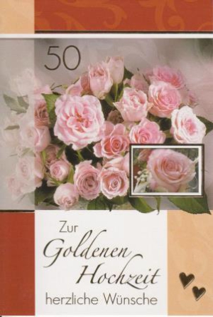 *Faltkarte, Elberf. Bibelvers, „Goldene Hochzeit“