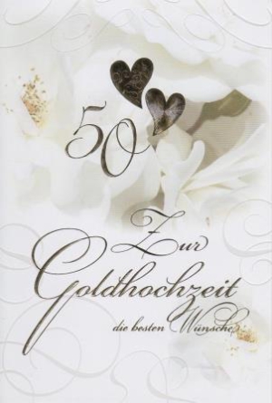 *Faltkarte, Elberf. Bibelvers, „Goldene Hochzeit“