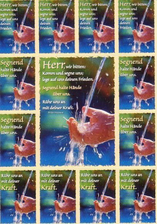 *Postkarte mit Aufklebern „Herr, wir bitten: Komm und segne uns“