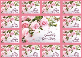 *Postkarte mit Aufklebern „Zum Geburtstag Gottes Segen“