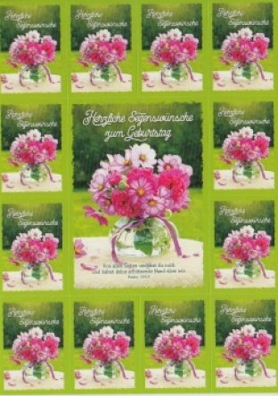*Postkarte mit Aufklebern „Herzliche Segenswünsche“