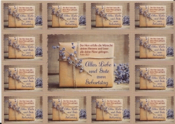 *Postkarte mit Aufklebern „Alles Liebe und Gute zum Geburtstag“