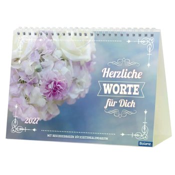 Postkartenkalender „Herzliche Worte für Dich“ 2027 mit Vintage-Motiv und Bibelvers