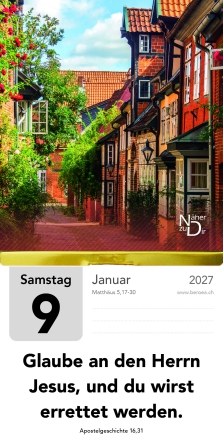 Preview: Näher zu Dir 2027 – Kleiner christlicher Tages-Abreißkalender mit Bibelworten zum Aufstellen oder Aufhängen.