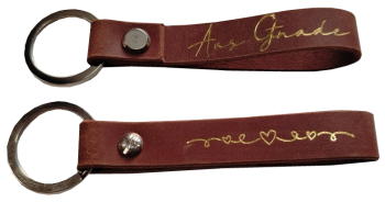 *Schlüsselanhänger, Leder „Aus Gnade“