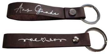 *Schlüsselanhänger, Leder „Aus Gnade“