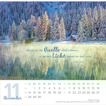 Tischkalender „Meine Zeit“ 2027 mit Bibelvers und ausdrucksstarkem Foto