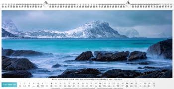 Panoramakalender XL 2027 – Hochwertiger Wandkalender mit Bibelversen, brillanten Bildern und silberner Spiralbindung.