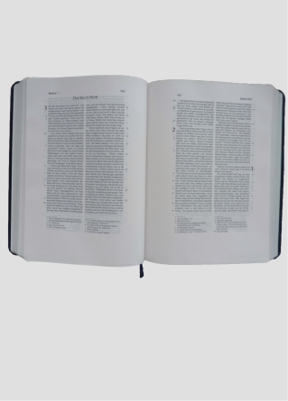 Schreibrandbibel, klein, Kunstleder, blau/grau, Silberschnitt – Einzelexemplar