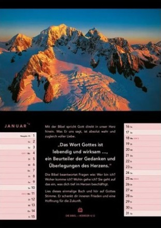 Preview: Monatskalender 2027 mit Bibelversen, erstklassigen Bildern und praktischer Terminspalte im DIN-A3-Format.