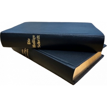 Perlbibel, Leder, schwarz, Goldschnitt, 11,7 x 17,5 x 2,8 cm