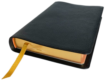 Standardbibel, Leder, schwarz, Rotgoldschnitt - Premium mit ca. 13mm Kratzer am Goldschnitt