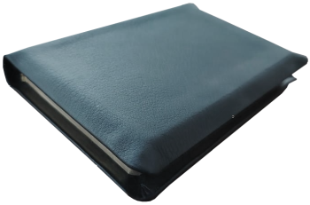 *Pocketbibel, Leder, schwarz, Goldschnitt, Schutzklappen, 10,4 x 15,7 x 2,3 cm