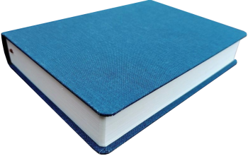 Schreibrandbibel, klein, Leinen, blau