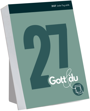 Preview: Gott&Du 2027 – Farbiger evangelistischer Aufstellkalender mit Bibelworten, Kurztexten und QR-Codes für junge Menschen.