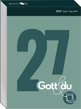 Gott&Du 2027 – Farbiger evangelistischer Aufstellkalender mit Bibelworten, Kurztexten und QR-Codes für junge Menschen.