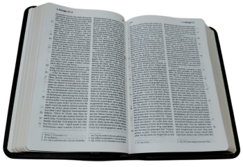 Preview: *Pocketbibel, Leder, schwarz, Goldschnitt, 9,6 x 14,2 x 2,3 cm