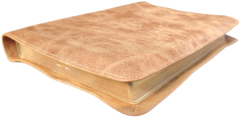 *Schreibrandbibel, klein, Leder, braun „Toffee“, Goldschnitt