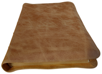 Preview: *Schreibrandbibel, groß, Leder, braun „Toffee“, Goldschnitt, Schutzklappen