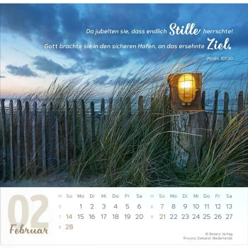 Tischkalender „Meine Zeit“ 2027 mit Bibelvers und ausdrucksstarkem Foto
