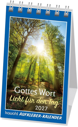 Aufkleber-Kalender „Gottes Wort – Licht für den Tag“ 2027 mit Bibelwort und Bildmotiv
