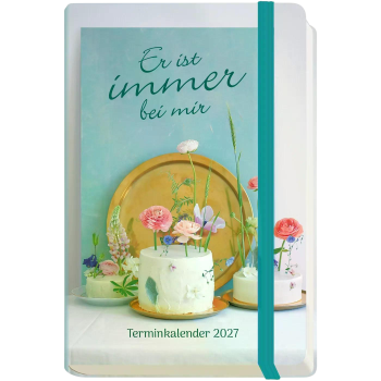 Terminkalender „Er ist immer bei mir“ 2027 mit Bibelvers und Gummiverschluss