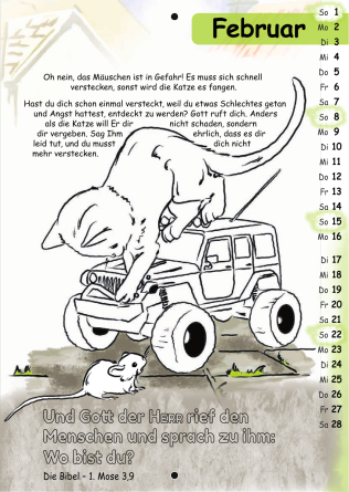 Mit Stift und Bibel 2026 (Kinderkalender mit Bibelversen zum Ausmalen)