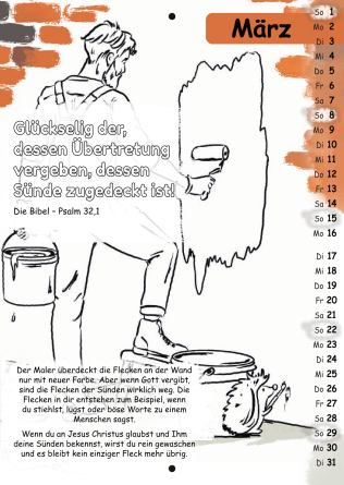 Mit Stift und Bibel 2026 (Kinderkalender mit Bibelversen zum Ausmalen)