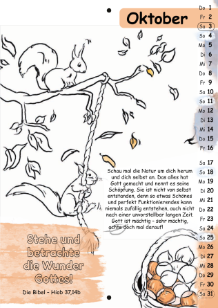 Mit Stift und Bibel 2026 (Kinderkalender mit Bibelversen zum Ausmalen)
