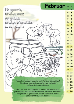 Preview: Mit Stift und Bibel (Kinderkalender mit Bibelversen zum Ausmalen) - Ernst-Paulus-Verlag