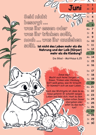 Mit Stift und Bibel (Kinderkalender mit Bibelversen zum Ausmalen) - Ernst-Paulus-Verlag