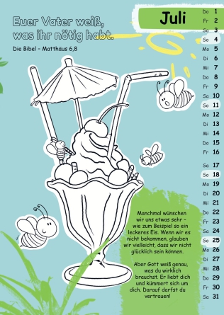 Mit Stift und Bibel (Kinderkalender mit Bibelversen zum Ausmalen) - Ernst-Paulus-Verlag