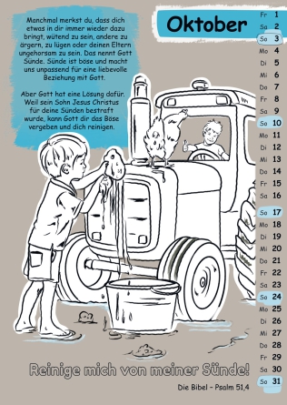 Mit Stift und Bibel (Kinderkalender mit Bibelversen zum Ausmalen) - Ernst-Paulus-Verlag