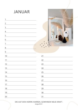 Geburtstags-Wandkalender mit Bibelversen