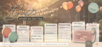 Christlicher Wochenplaner „Gott erhellt dir den Tag“ mit Bibelversen und Platz für Termine und Notizen