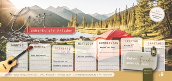 Christlicher Wochenplaner „Gott erhellt dir den Tag“ mit Bibelversen und Platz für Termine und Notizen