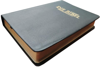 Taschenbibel, Leder, schwarz, Goldschnitt, mit Prägung „DIE BIBEL“, 13 x 18,3 x 2,9 cm