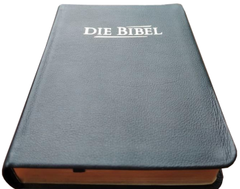 Taschenbibel, Leder, schwarz, Goldschnitt, mit Prägung „DIE BIBEL“, 13 x 18,3 x 2,9 cm
