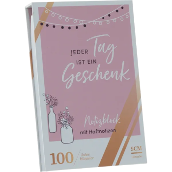 *Notizblock mit Haftnotizen „Jeder Tag ist ein Geschenk“