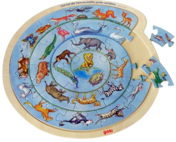 *Holzeinlegepuzzle „Gott hat alle Tiere erschaffen“