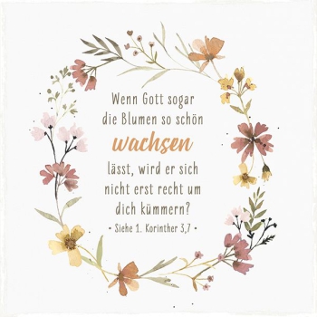 *Holzschild – klein „Wenn Gott sogar die Blumen so schön wachsen lässt“