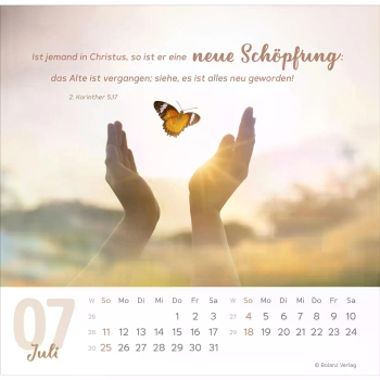 Tischkalender „Meine Zeit“ 2027 mit Bibelvers und ausdrucksstarkem Foto